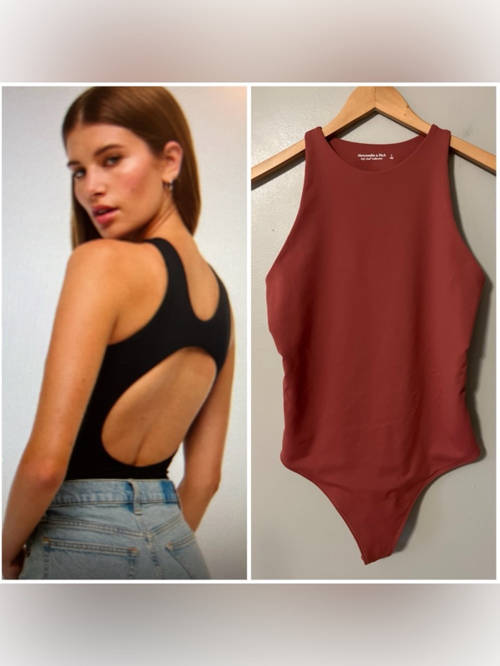 Abercrombie & Fitch Bra-Free Open-Back Bodysuit Soft A & F Collection Size Large